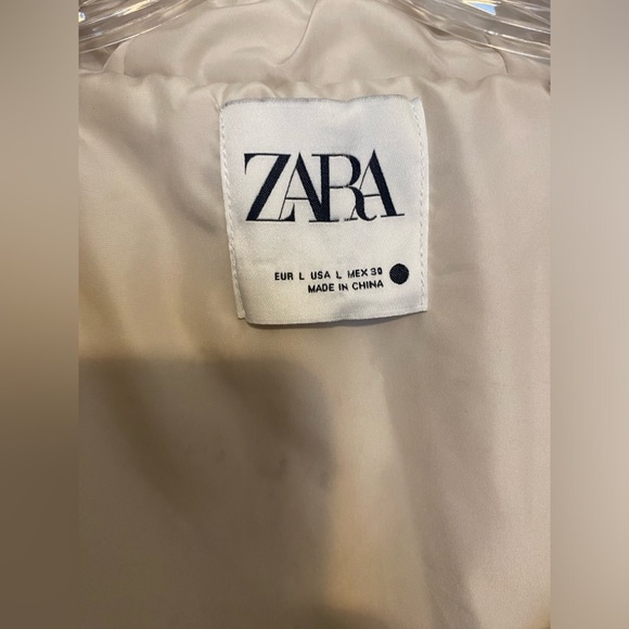 Zara Cream Teddy Jacket Oversized Cropped Women’s Large Sherpa Beige Tan Cute - Picture 8 of 10